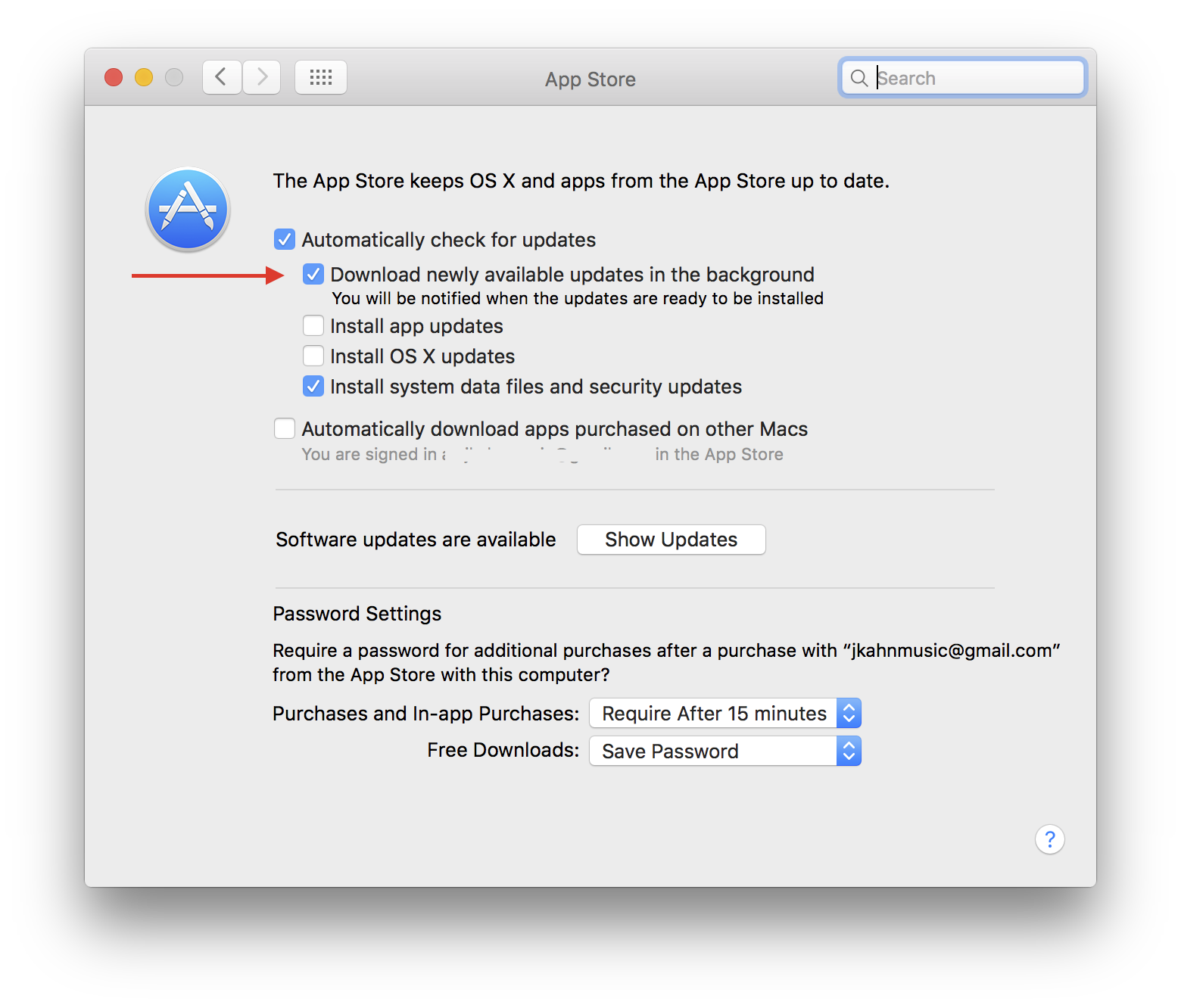 Mac App Store Системные настройки