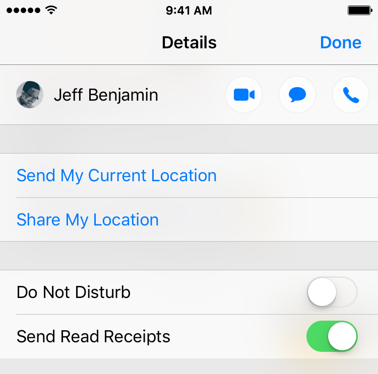 за контакт-чтения квитанции-IMessage-ИОС-10