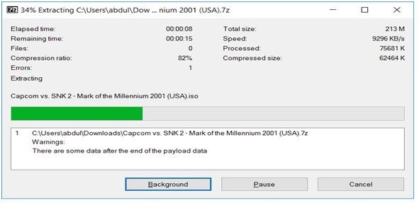 Есть данные после конца блока полезных данных 7zip что это