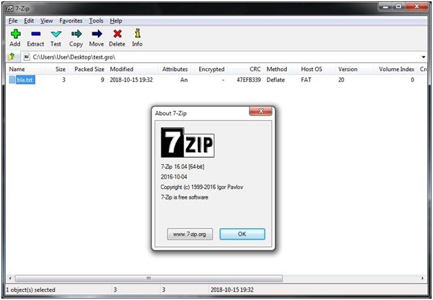 Есть данные после конца блока полезных данных 7zip что это