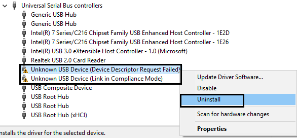 деинсталляция-Unkow-USB-устройство-устройство-Descriptor-Request-Failed
