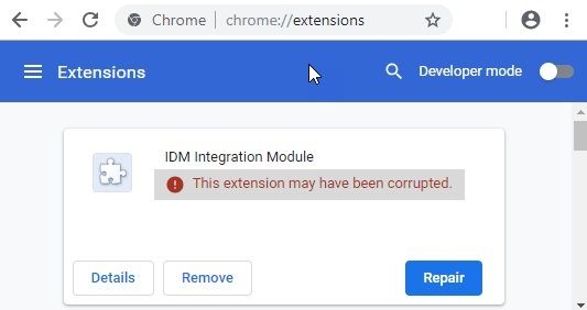какое то приложение повредило интеграцию idm в браузеры