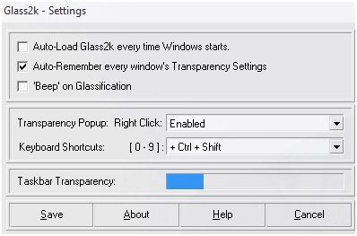 Glass 2k Settings