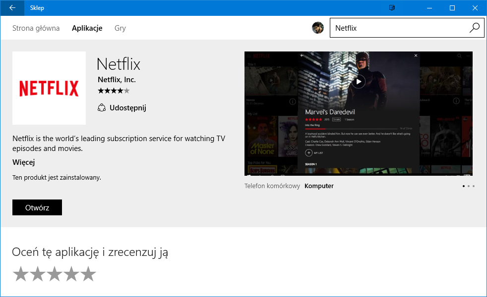 Netflix - Windows Store