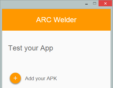 Добавление APK-файла в ARC Welder