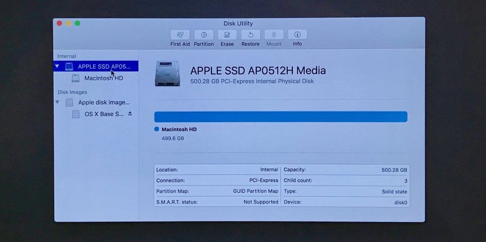 Image of Disk Utility in macOS Recovery