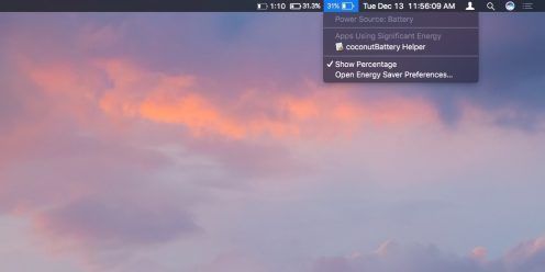 macOS Sierra system battery
