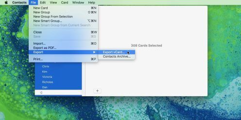 How to export contacts on macOS 1